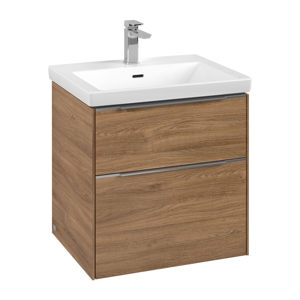 Cutout image of Villeroy & Boch Subway 3.0 Kansas Oak 600mm Wall-Hung Basin Vanity Unit